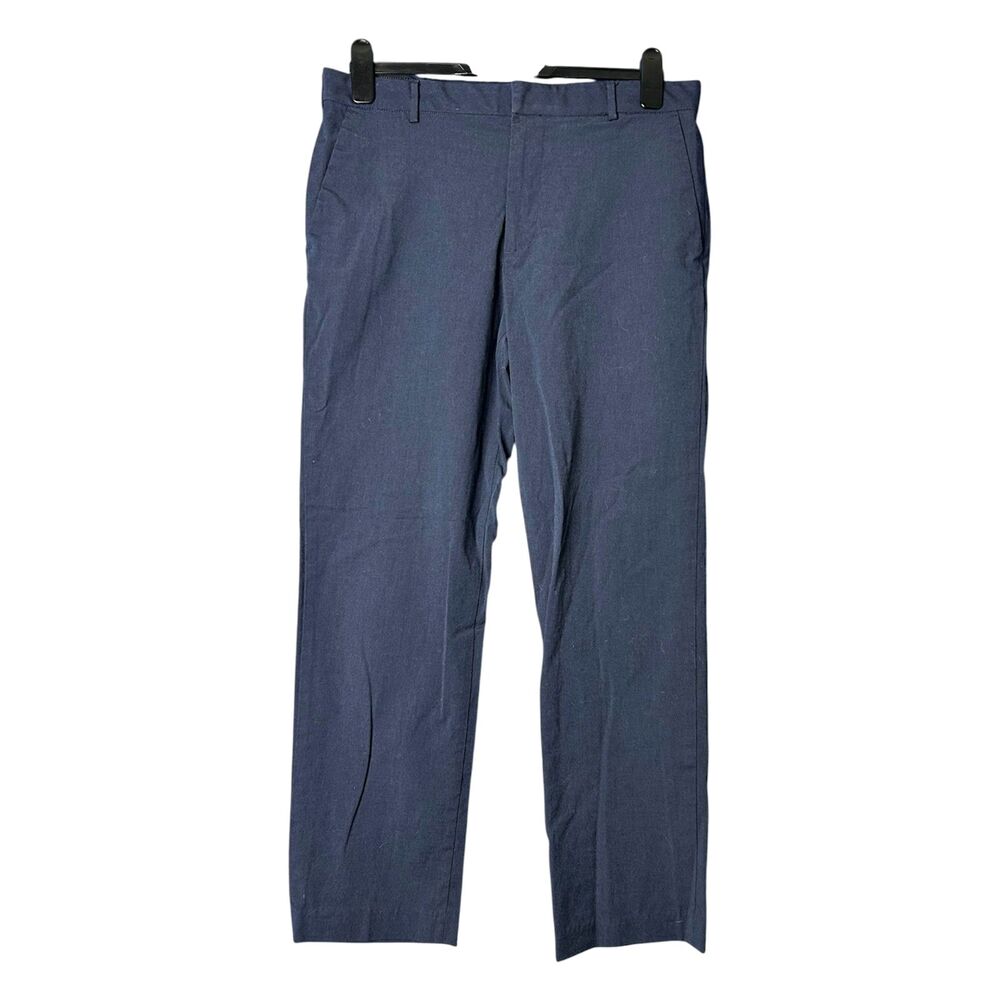 Van Heusen Mens Flex Navy Blue Flat Front Dress Pants 33x30 Tailored Corporate